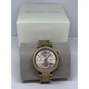 Michael Kors Parker MK5896 Womens Stainless Steel Analog Blush Dial Watch WAT186